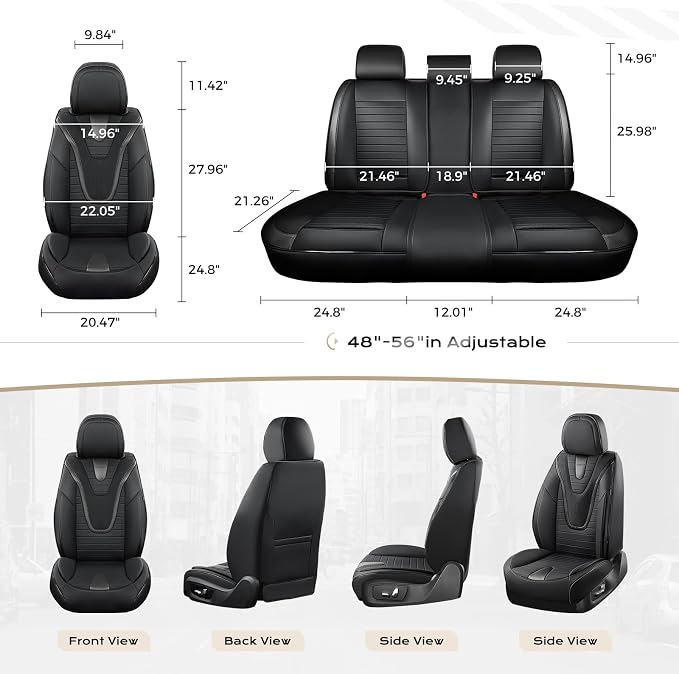 Universal Seat Covers — Front Seat — Black