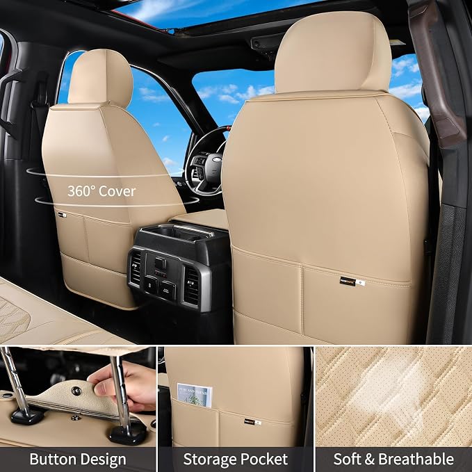 Seat Covers for Toyota Tacoma — Front Seat — Beige