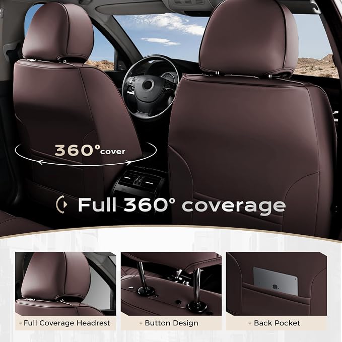 Universal Seat Covers — Full Set — Coffee