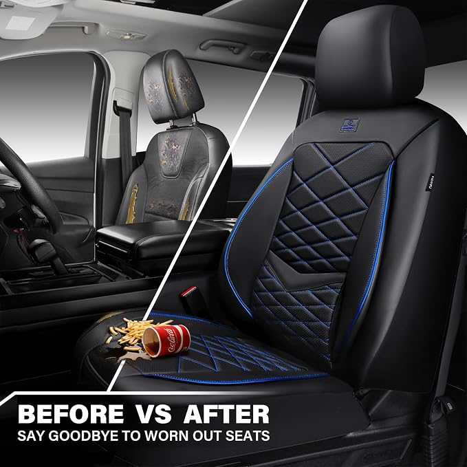 Universal Seat Covers — Front Seat — Black / Blue