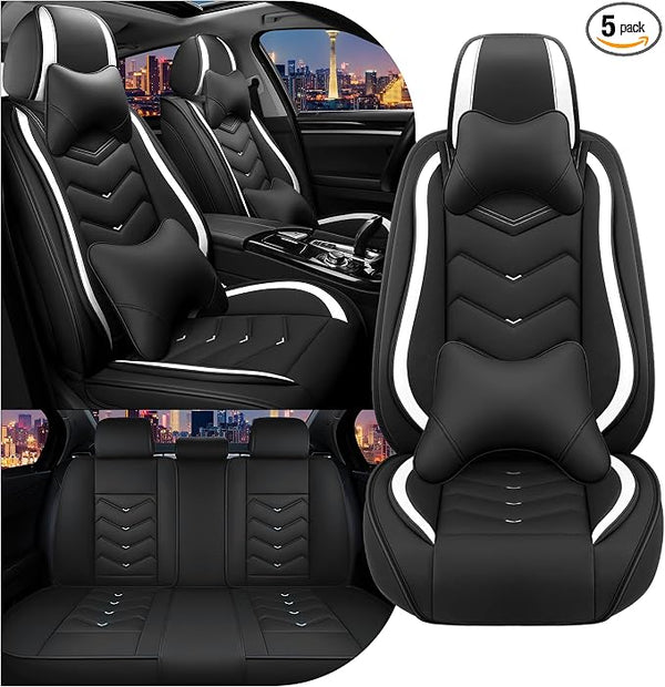 Seat Covers for Honda Civic — Full Set — Black / White
