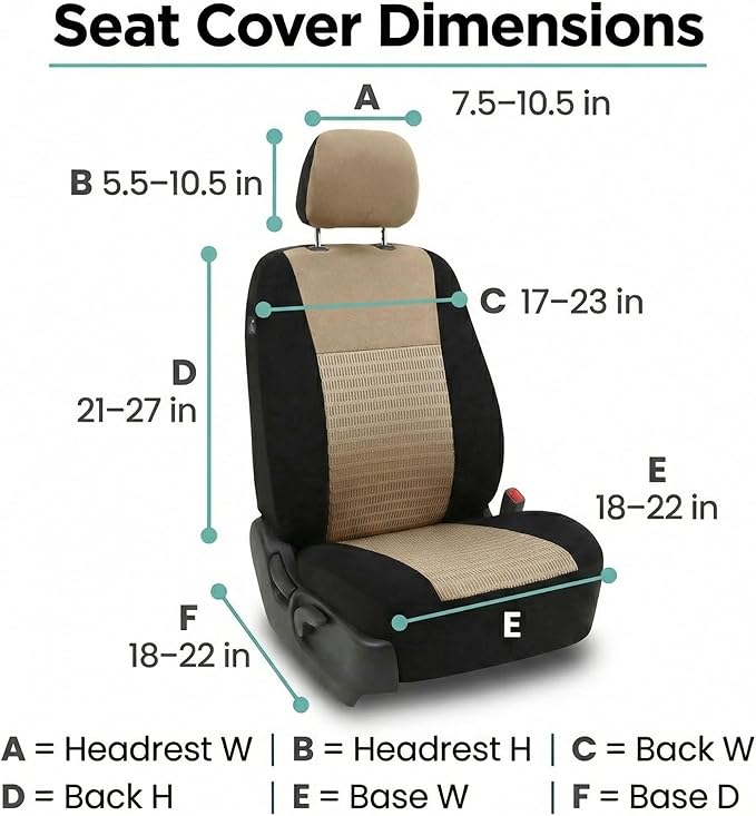 Universal Seat Covers — Front Seat — Beige