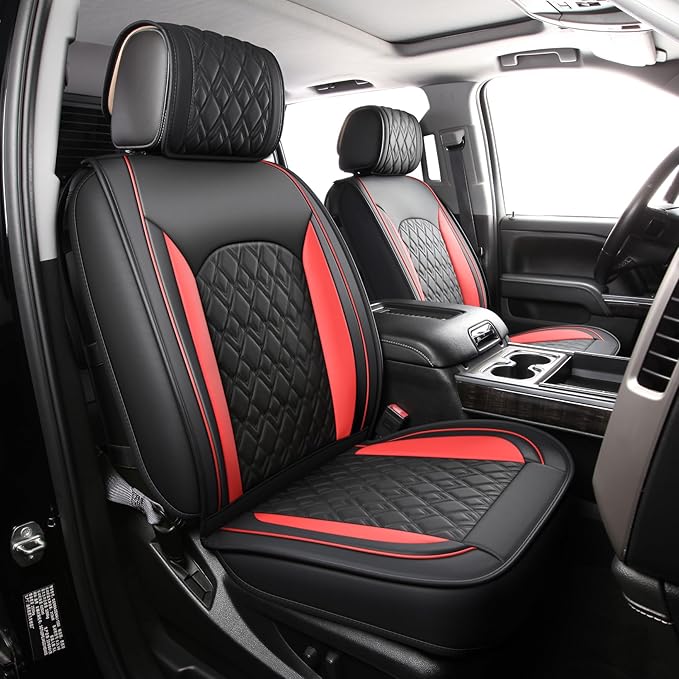 Seat Covers for Chevrolet Silverado / GMC Sierra — Full Set — Black / Red