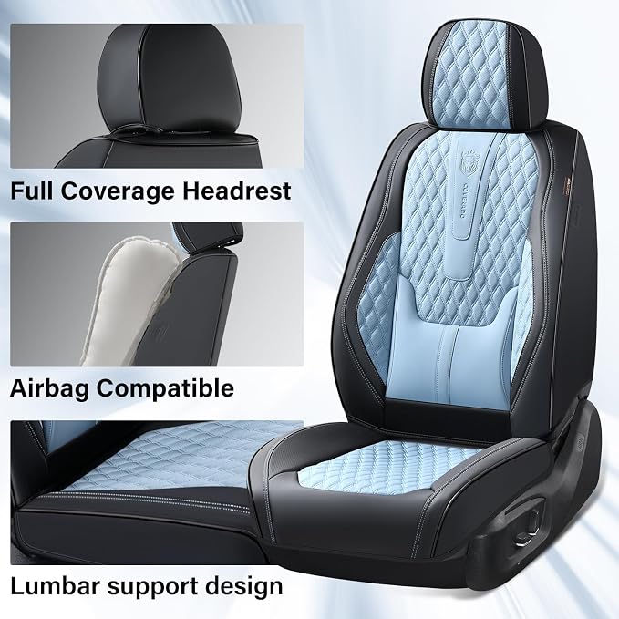 Universal Seat Covers — Front Seat — Black / Blue