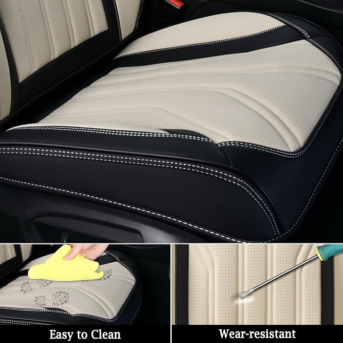 Universal Seat Covers — Black / Beige