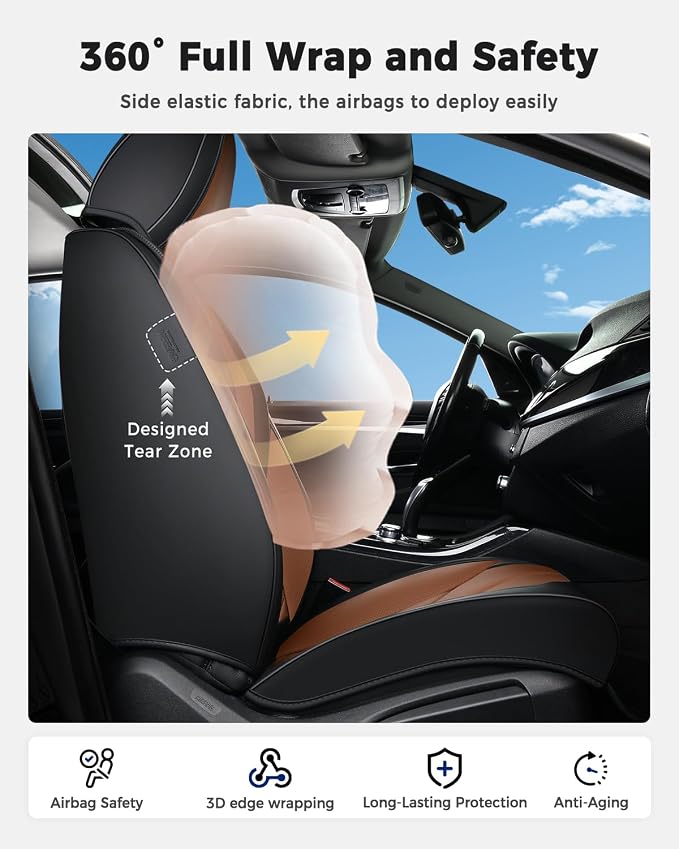 Universal Seat Covers — Front Seat — Black / Brown