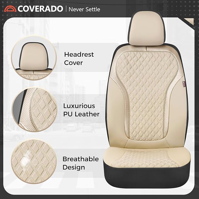 Universal Seat Covers — Full Set — Beige