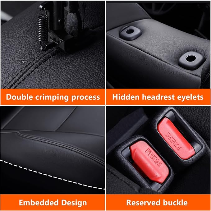Faux Leather Seat Covers for Toyota C-HR — Full Set — Black