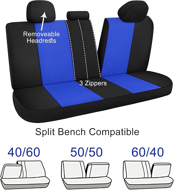 Universal Neoprene Seat Covers — Black / Blue