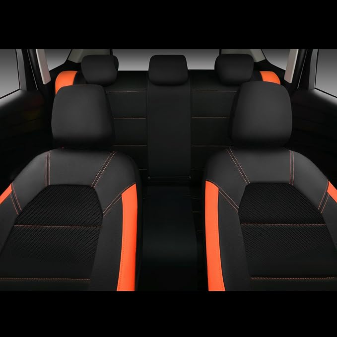Universal Seat Covers — Full Set — Black / Orange