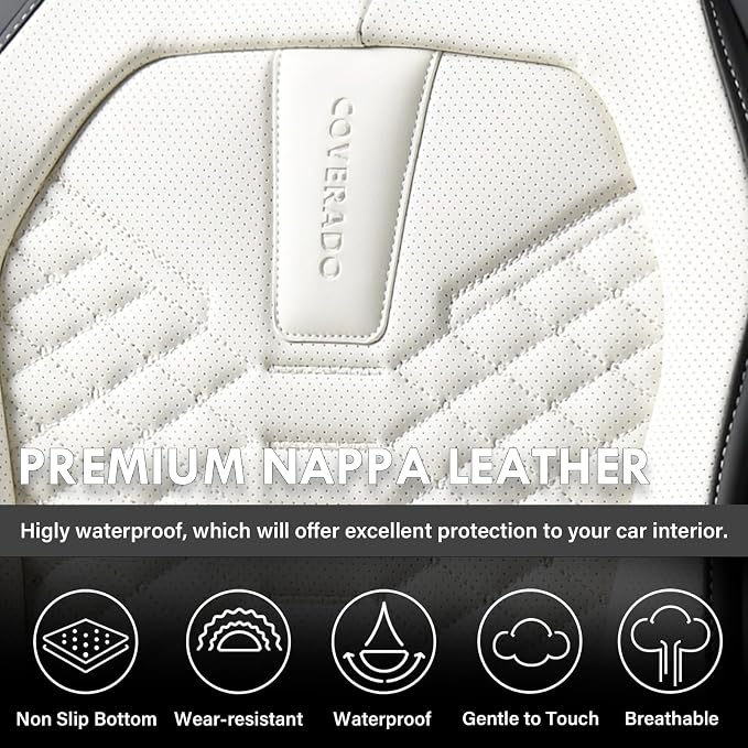 Universal Seat Covers — Front Seat — Black / White