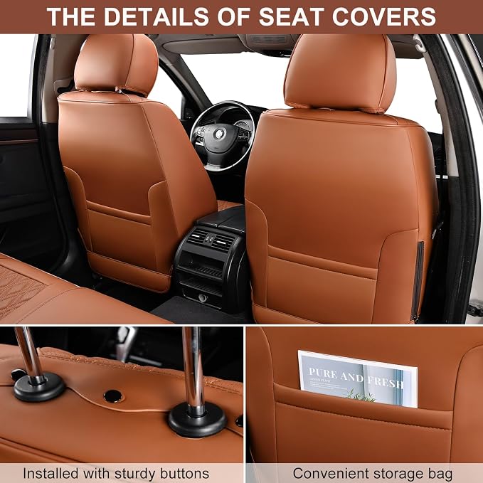 Universal Seat Covers — Front Seat — Brown
