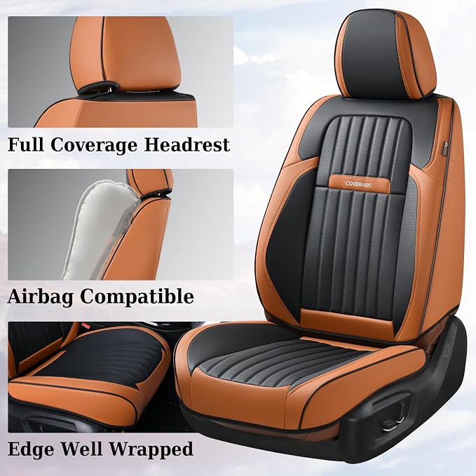 Universal Seat Covers — Full Set — Brown / Black