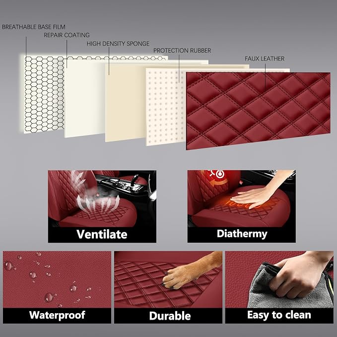 Universal Seat Covers — Front Seat — Red