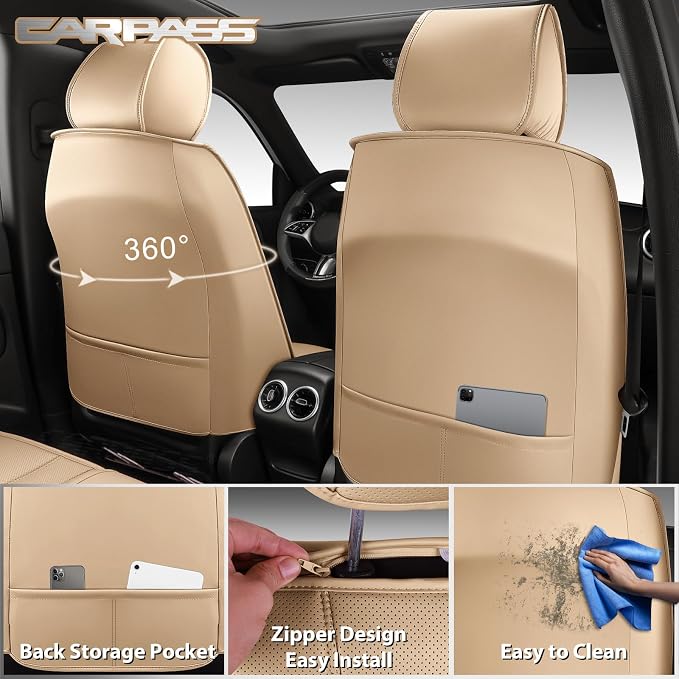 Universal Seat Covers — Full Set — Beige