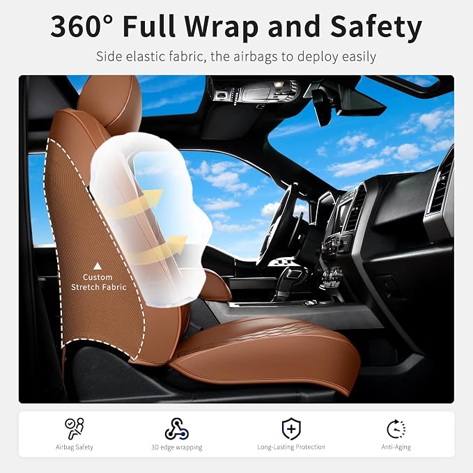 Seat Covers for Chevrolet Silverado / GMC Sierra — Front Seat — Brown
