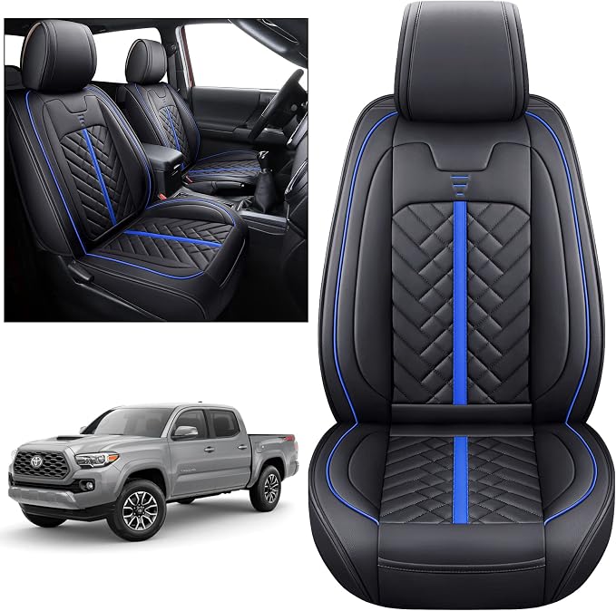 Seat Covers for Toyota Tacoma — Front Seat — Black / Blue
