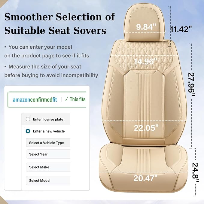 Universal Seat Covers — Full Set — Beige