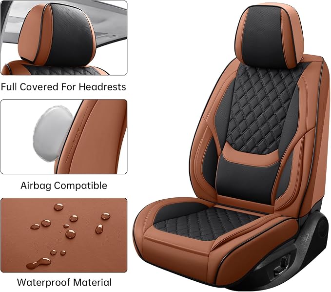 Universal Seat Covers — Full Set — Brown / Black