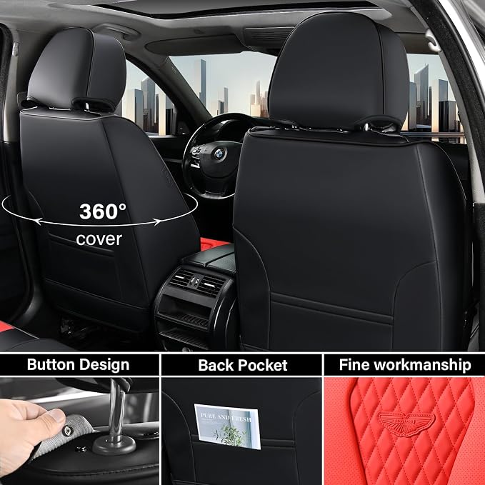 Universal Seat Covers — Front Seat — Red