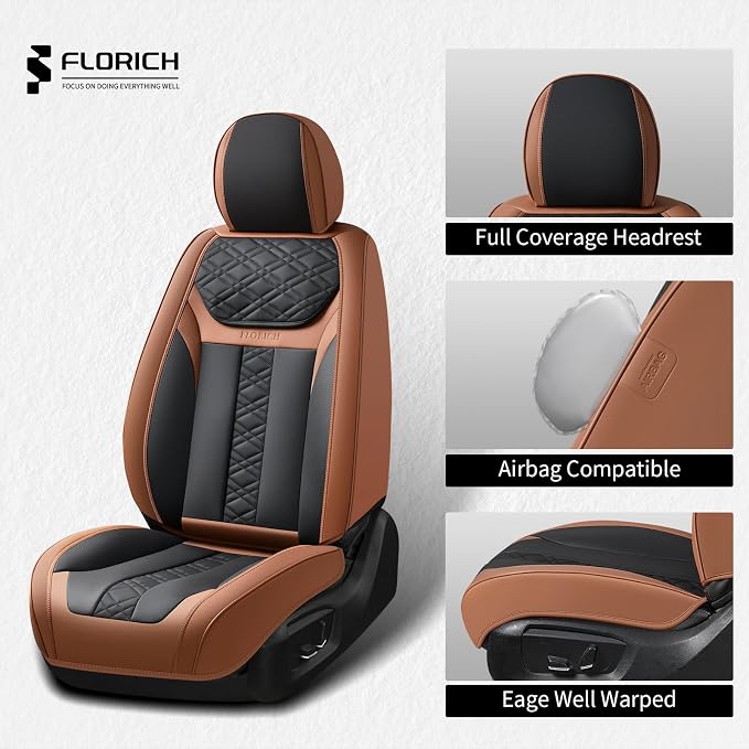 Universal Seat Covers — Full Set — Brown