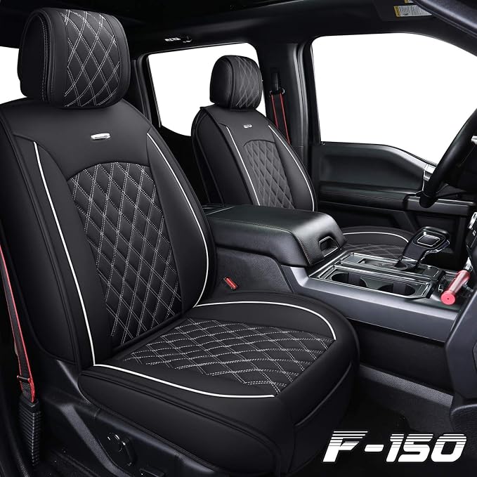 Seat Covers for Multiple Vehicles — Front Seat — Black / White