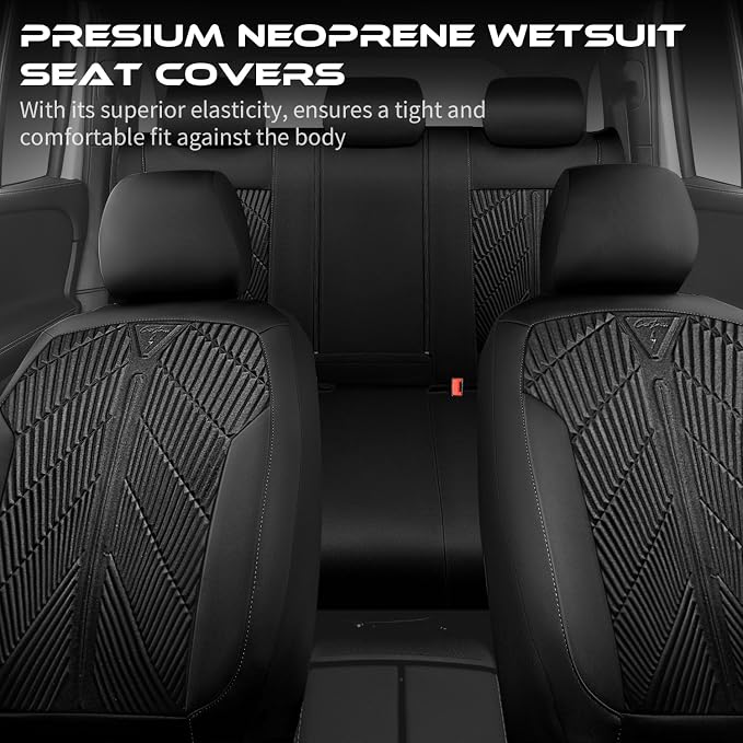 Universal Neoprene Seat Covers — Full Set — Black