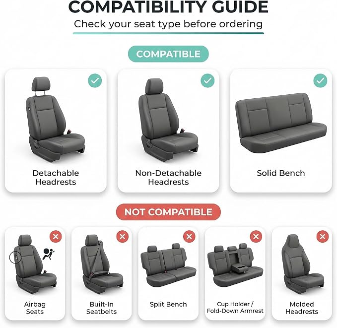 Universal Fabric Seat Covers — Front Seat — Beige