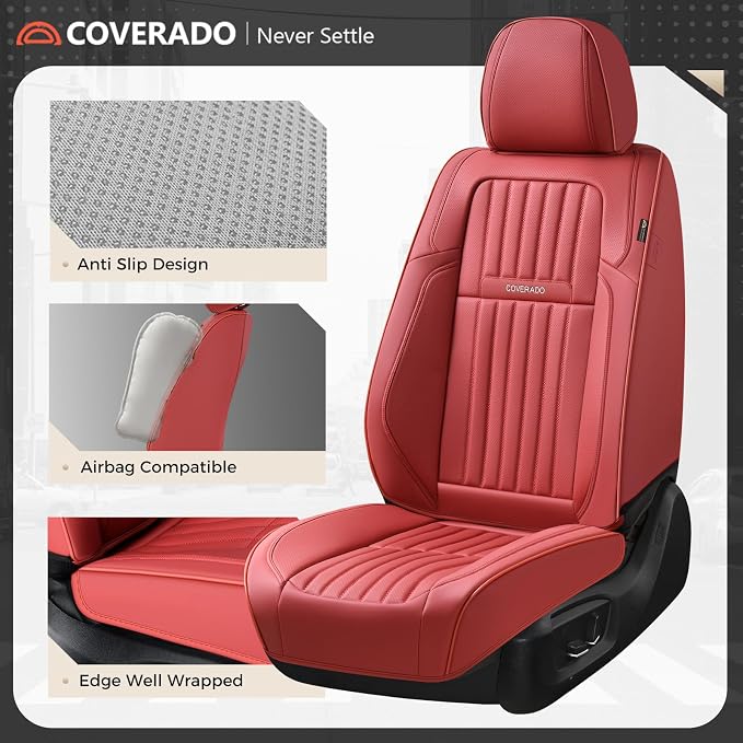 Universal Seat Covers — Front Seat — Red