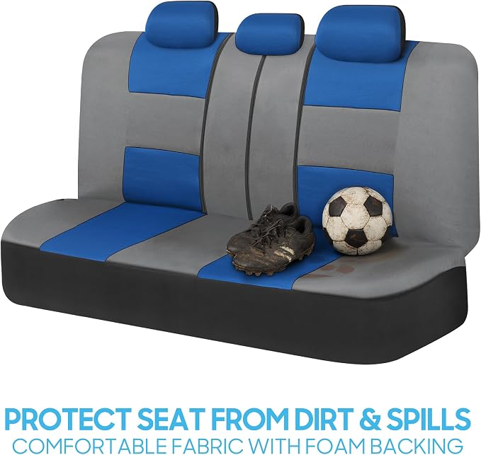 Car Seat Covers — Full Set — Blue / Gray