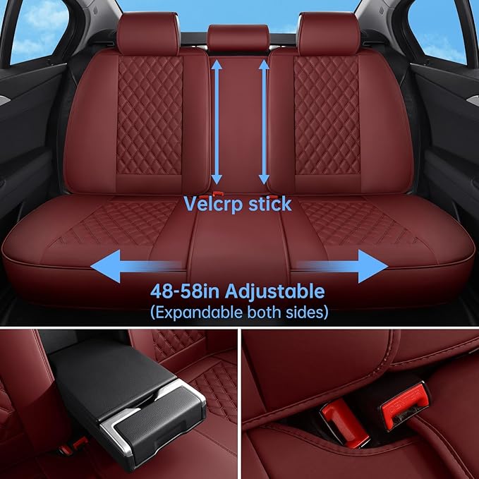 Universal Seat Covers — Full Set — Red / Burgundy