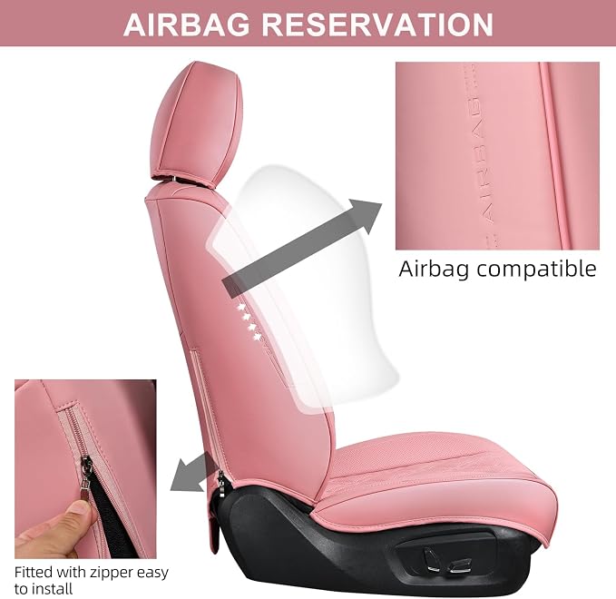 Universal Seat Covers — Front Seat — Pink
