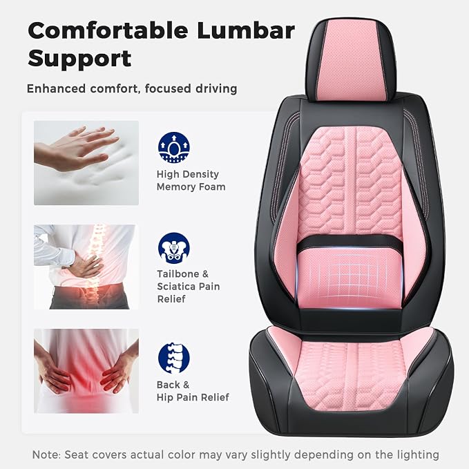 Universal Seat Covers — Front Seat — Black / Pink