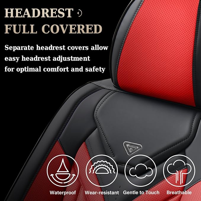 Universal Seat Covers — Full Set — Black / Red
