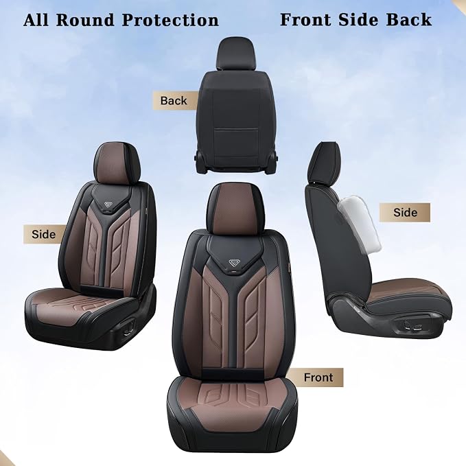 Universal Seat Covers — Full Set — Black / Coffee