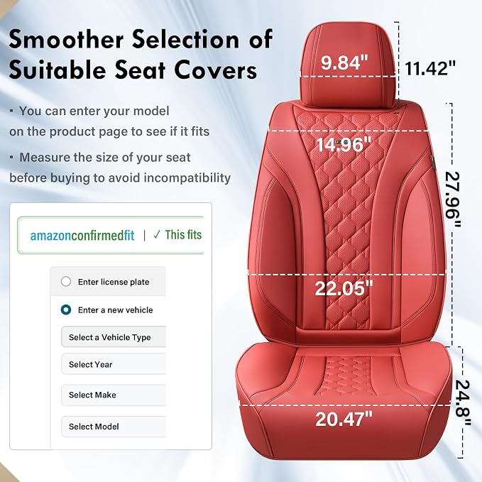 Universal Seat Covers — Full Set — Red