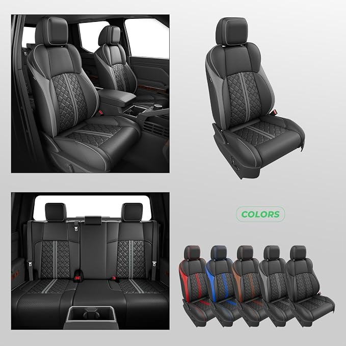 Seat Covers for Toyota Tacoma — Full Set — Black / Gray