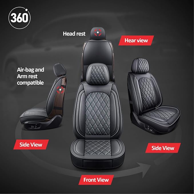 Car Seat Covers — Front Seat — Black