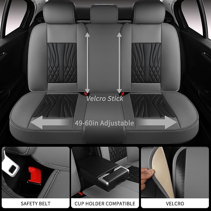 Universal Seat Covers — Full Set — Gray / Black
