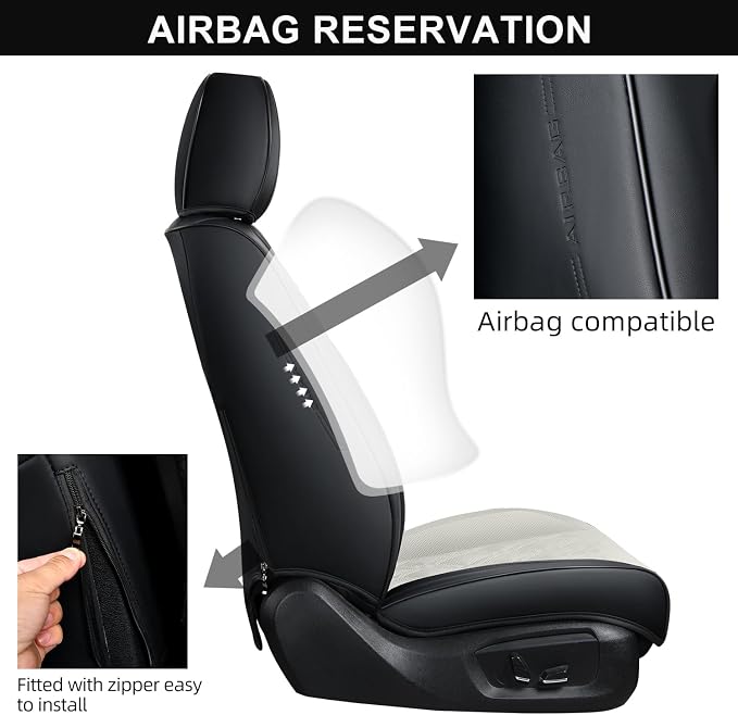 Universal Seat Covers — Full Set — Black / Beige
