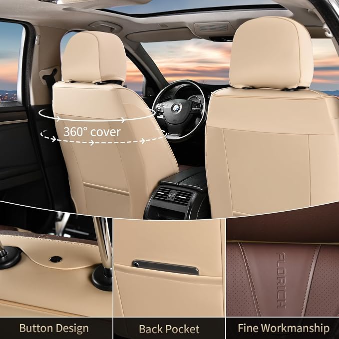 Universal Seat Covers — Front Seat — Beige / Coffee