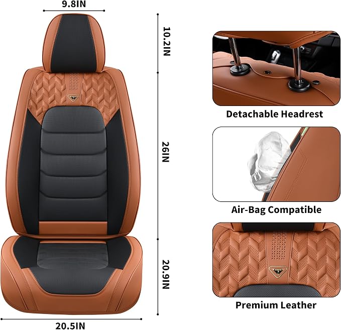Car Seat Covers — Full Set — Brown / Black