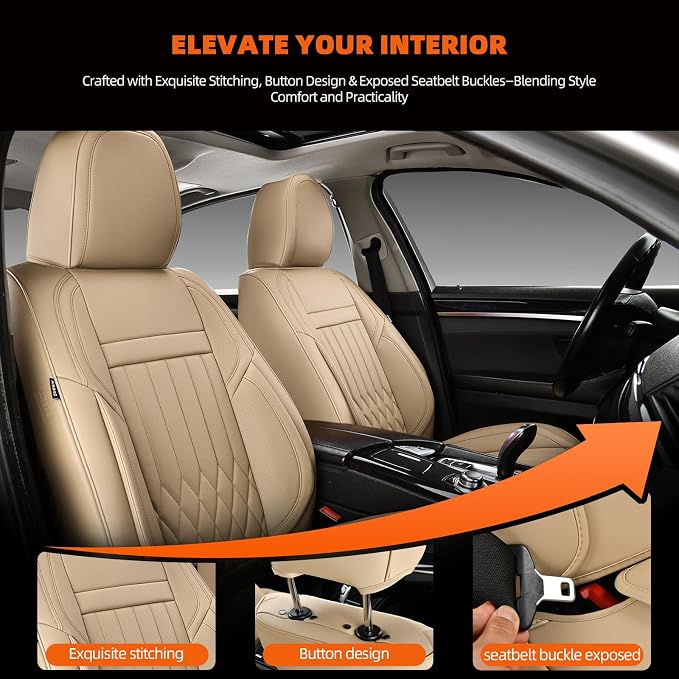 Universal Seat Covers — Full Set — Beige