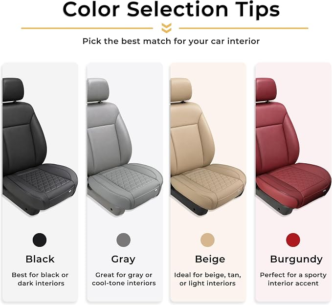 Universal Faux Leather Seat Covers — Front Seat — Black / Gray