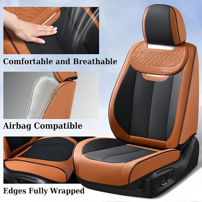 Universal Seat Covers — Front Seat — Brown / Black