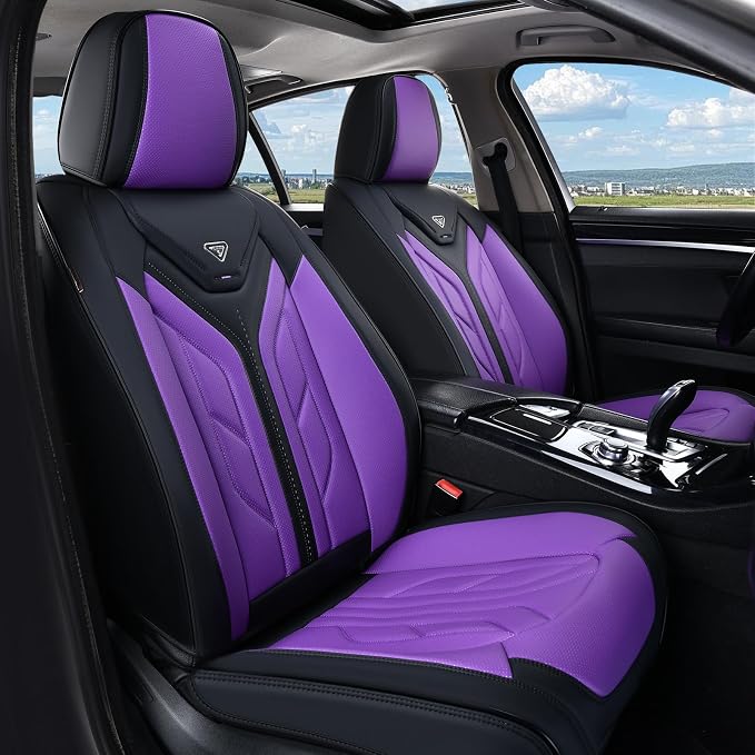 Universal Seat Covers — Front Seat — Black / Purple