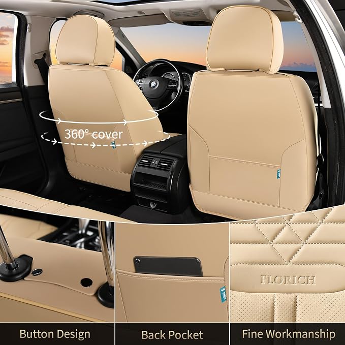 Universal Seat Covers — Full Set — Beige