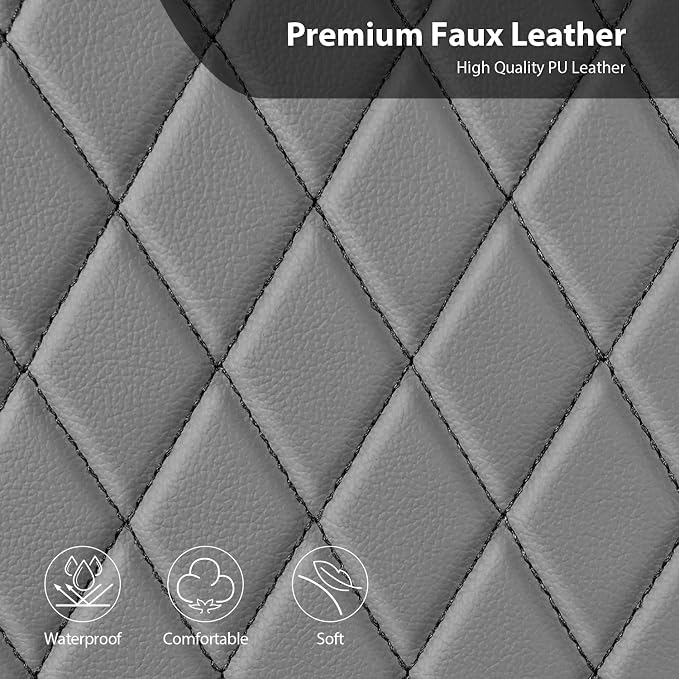 Universal Faux Leather Seat Covers — Full Set — Gray