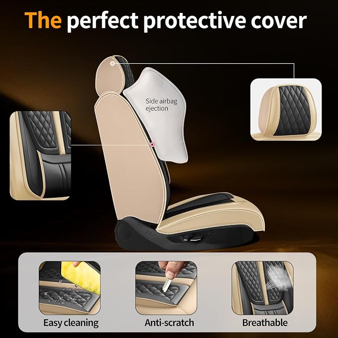 Seat Covers for Nissan Kicks — Full Set — Beige