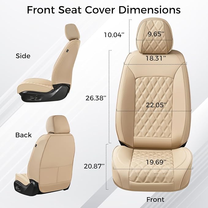 Universal Seat Covers — Front Seat — Beige